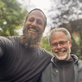 Kris Dubrawski and Gord Baird outdoors